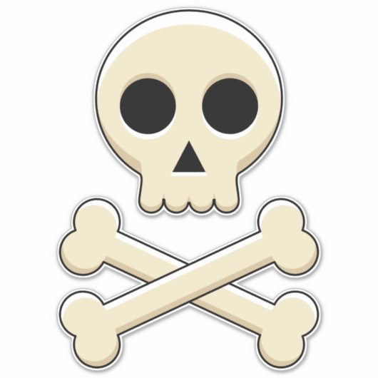 Sticker Crâne avec os (Devant)