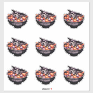 Sticker Crâne caché dans un bol de bonbons