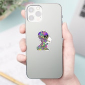 Sticker Crâne Calavera fumant une cigarette (Téléphone)
