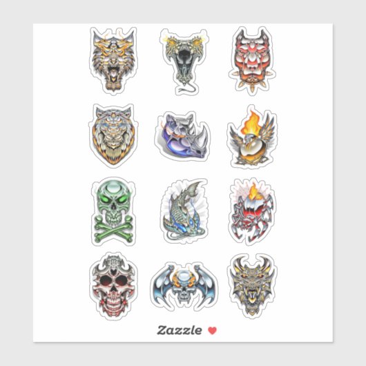 Sticker Crâne Chrome (Feuille)