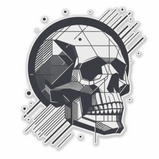 Sticker Crâne dans différents styles 34 (Devant)
