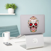 Sticker Crâne de Calavera (Ordinateur portable sur le bureau)
