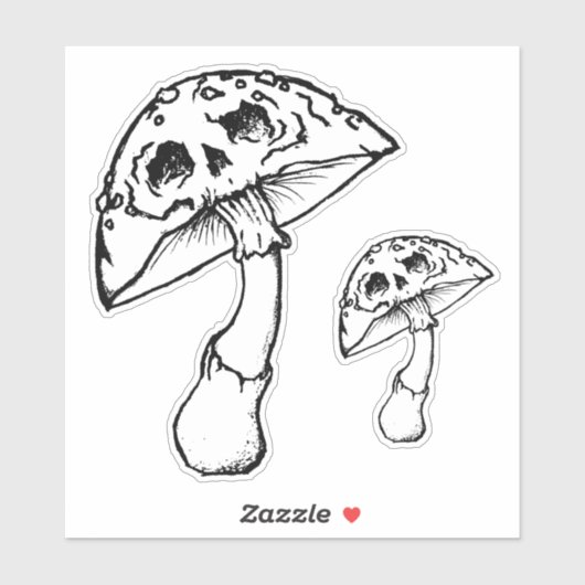 Sticker crâne de champignon (Feuille)