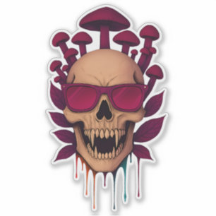 Sticker Crâne de champignon Vampire