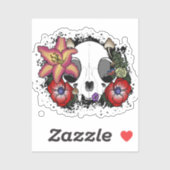 Sticker Crâne de chat Doom et Bloom (Feuille)