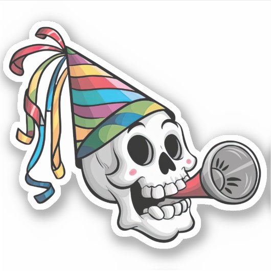 Sticker Crâne de fête coloré (Devant)