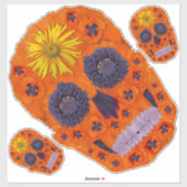 Sticker Crâne de fleurs 1 (Feuille)