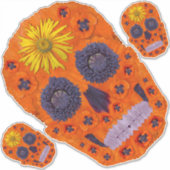 Sticker Crâne de fleurs 1 (Devant)
