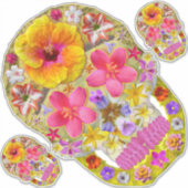 Sticker Crâne de fleurs 4-Tropical (Devant)