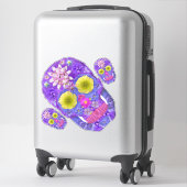 Sticker Crâne de fleurs 5 (Sur valise)