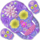 Sticker Crâne de fleurs 5 (Devant)