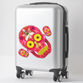 Sticker Crâne de fleurs 6 (Sur valise)