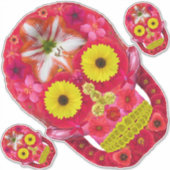 Sticker Crâne de fleurs 6 (Devant)