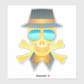 Sticker Crâne de mode (Feuille)