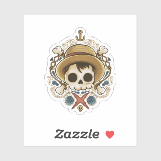 Sticker Crâne de pirate (Feuille)