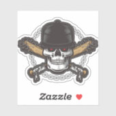 Sticker Crâne de pirate de l'oeil rouge (Feuille)