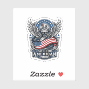 Sticker Crâne de serpent patriotique Liberté Bête Hybride