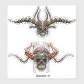 Sticker Crâne démon avec casque (Feuille)