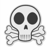 Sticker crâne effrayant sur fond noir (Devant)