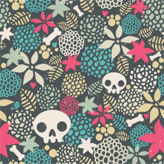 Sticker Crâne en fleurs (Devant)