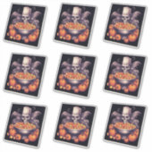 Sticker Crâne et citrouille bonbon casquette blanc (Devant)