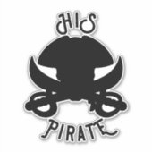 Sticker Crâne et épée à croix noires de pirate HIS (Devant)