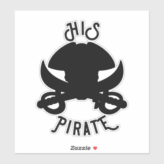 Sticker Crâne et épée à croix noires de pirate HIS (Feuille)