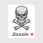 Sticker Crâne et os croisés (Feuille)