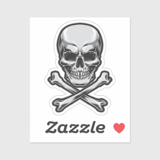 Sticker Crâne et os croisés (Feuille)