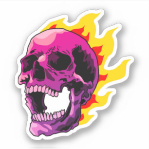Sticker Crâne flamboyant