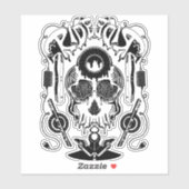 Sticker crâne fondu (Feuille)