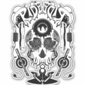 Sticker crâne fondu (Devant)