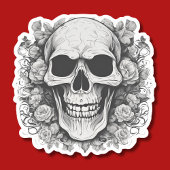 Sticker Crâne gothique souriant étanche