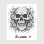 Sticker Crâne gothique souriant étanche (Feuille)