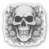 Sticker Crâne gothique souriant étanche (Devant)