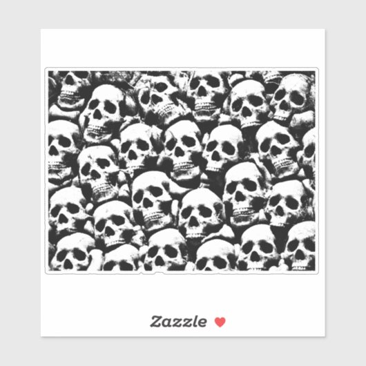 Sticker crâne humain déplaisant motif horreur gothique art (Feuille)