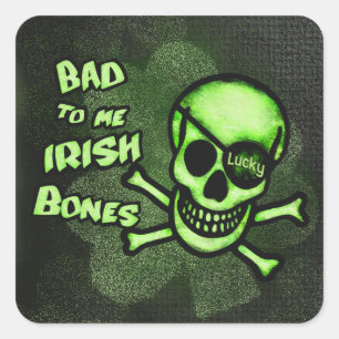 Sticker crâne irlandais Pirate de la fête de la Sa