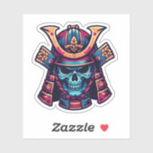 Sticker Crâne japonais Samurai (Feuille)