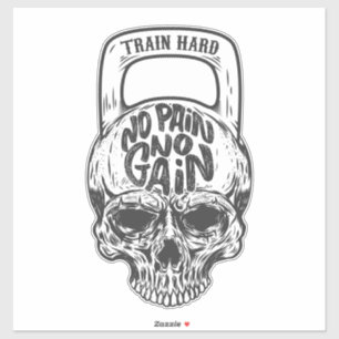 Sticker Crâne No Pain No Gain