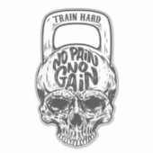 Sticker Crâne No Pain No Gain (Devant)