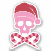 Sticker Crâne personnalisable Santa Claus (Devant)