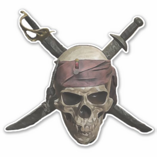 Sticker crâne pirate (Devant)