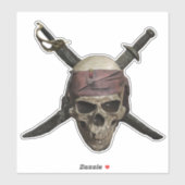 Sticker crâne pirate (Feuille)