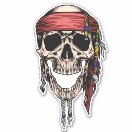 Sticker crâne pirate (Devant)