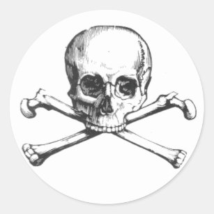 Sticker crâne pirate et os croisés