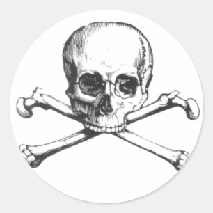 Sticker crâne pirate et os croisés