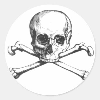Sticker crâne pirate et os croisés