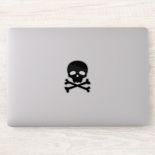 Sticker Crâne pirate noir sur Arrière - plan blanc (Ordinateur)