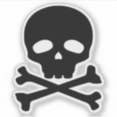 Sticker Crâne pirate noir sur Arrière - plan blanc (Devant)