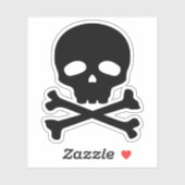 Sticker Crâne pirate noir sur Arrière - plan blanc (Feuille)